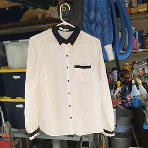 Fancy MCR-esque silky top with reflective button